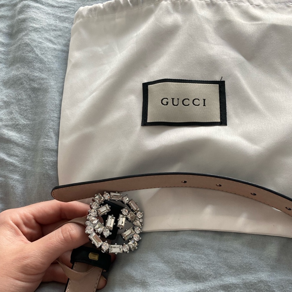 Brand New Gucci Crystal Belt Black 85cm